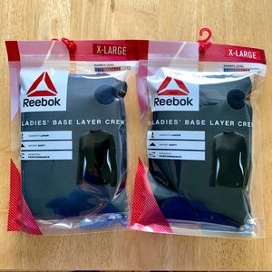 (2) Reebok XL Ladies Base Layer Crews NWT